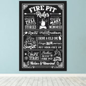 Brandkuil regels - beige canvas afdruk (Insitu (Houten vloer))