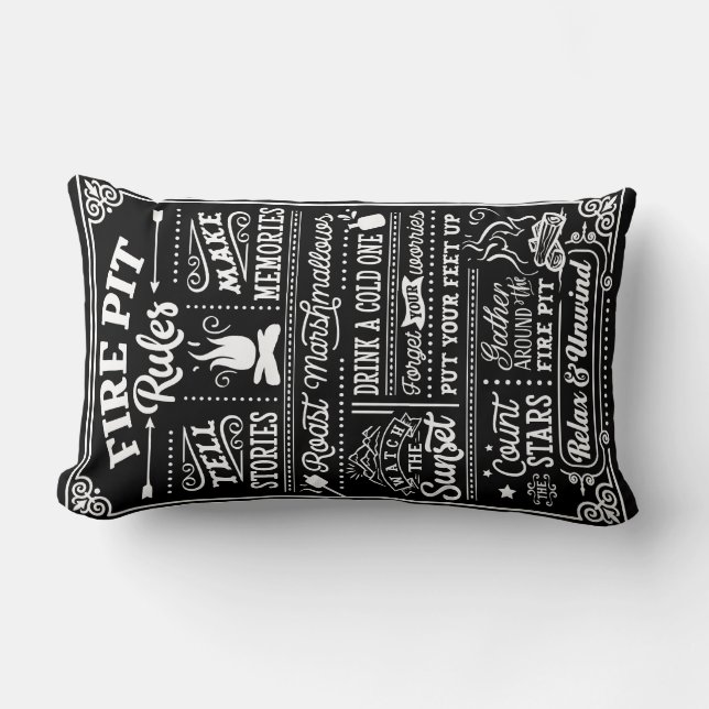 Brandkuil regels - beige kussen (Voorkant)