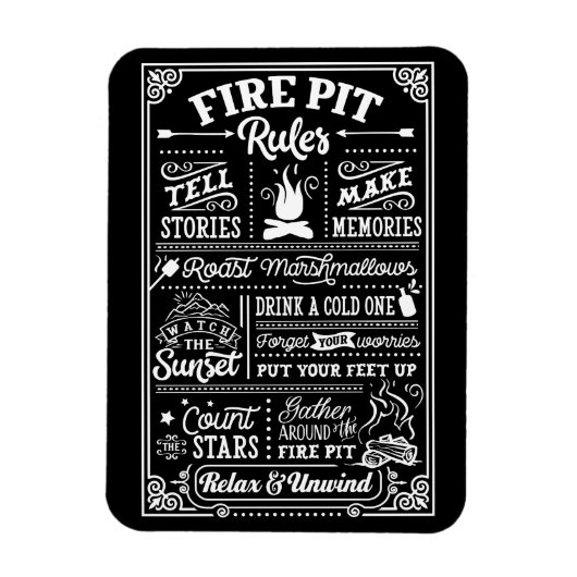 Brandkuil regels - beige magneet (Verticaal)