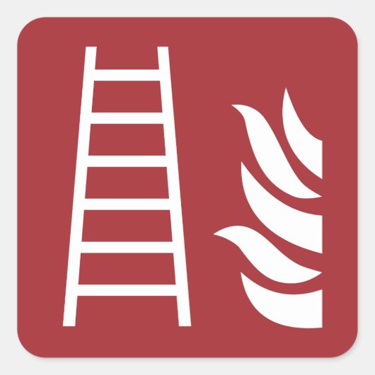 brandladderveiligheidsbord vierkante sticker (Voorkant)
