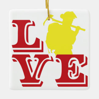 BRANDLIEFDE met Wildland Firefighter [FL15] Keramisch Ornament