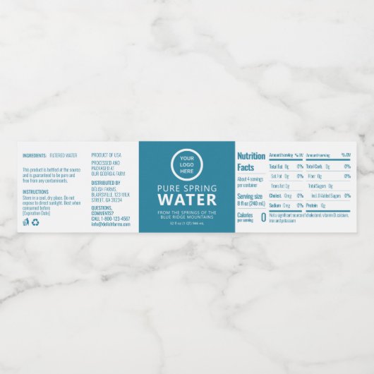  brandmerk Waterflesetiket Waterfles Etiket (Enkel label)