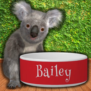 Brandmotor en Witte Eenvoudige Grappige Naam Kat H Voerbakje