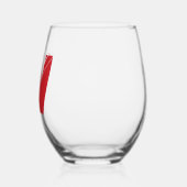 Brandmotor Rode Moderne Monogram Initiaal Letter Wijnglas Zonder Voet (Links)