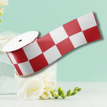 Brandmotor Rood en Wit Geruite Vintage Satijnen Lint<br><div class="desc">Brandmotor Rood en Wit Geruite Vintage</div>