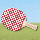 Brandmotor Rood en Wit Geruite Vintage Tafeltennisbatje<br><div class="desc">Brandmotor Rood en Wit Geruite Vintage</div>