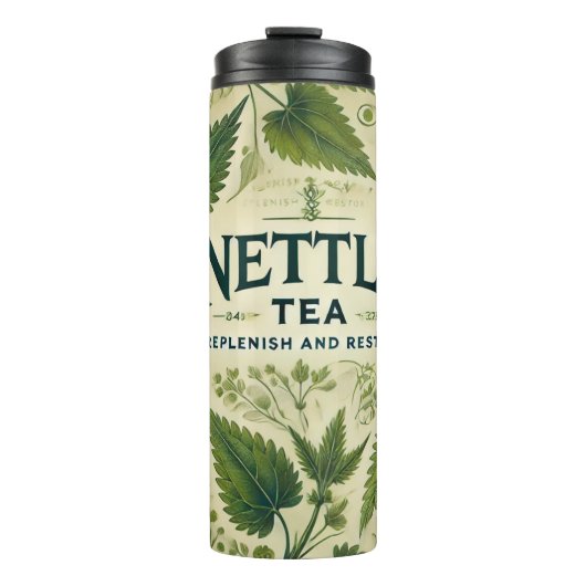 Brandnetelthee Design AI-kunst Thermosbeker (Voorkant)