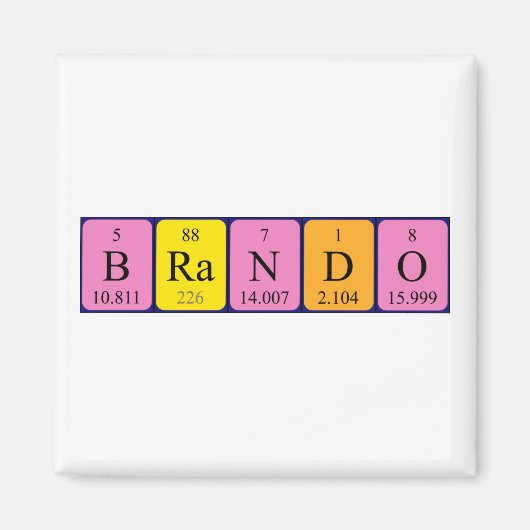 Brando periodieke tabelnaam magnet (Voorkant)