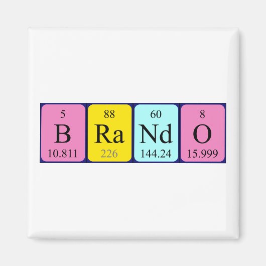 Brando periodieke tabelnaam magnet (Voorkant)