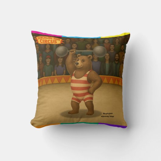 Brandon, circus sterke beer kussen (Voorkant)