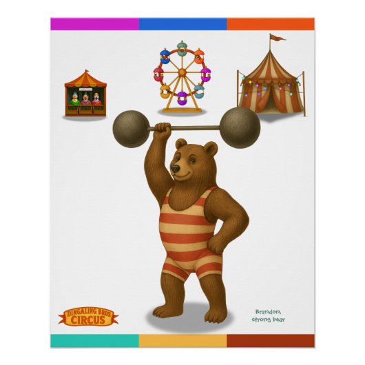 Brandon, circus sterke beer perfect poster (Voorkant)