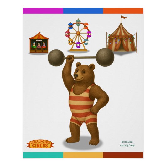 Brandon, circus sterke beer perfect poster (Voorkant)