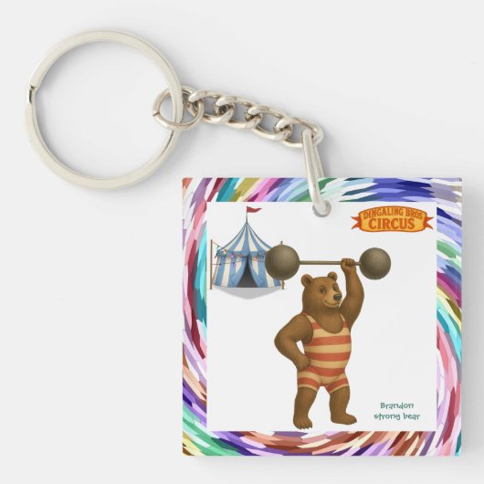 Brandon, circus sterke beer sleutelhanger (voorkant)