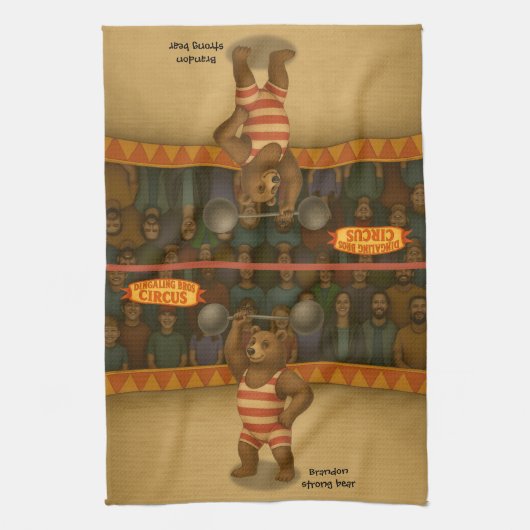 Brandon, circus sterke beer theedoek (Verticaal)