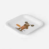 Brandon, circus strong bear papieren bordje (Gebogen)