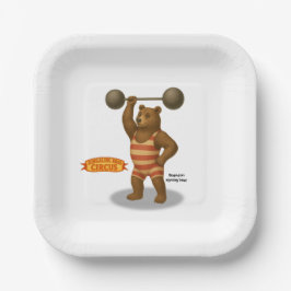 Brandon, circus strong-bear papieren bordje