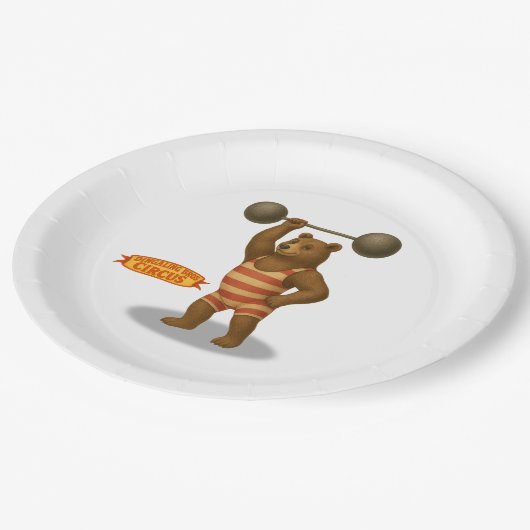 Brandon, circus strong-bear papieren bordje (Gekanteld)