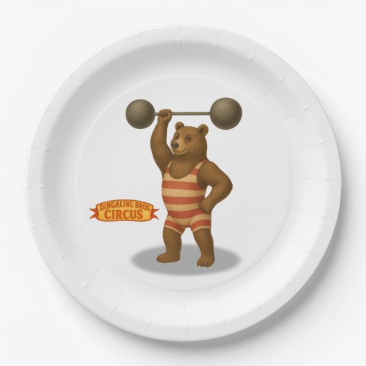 Brandon, circus strong-bear papieren bordje (Voorkant)