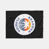 Brandon Florida Fl Retro Zonsondergang Palmboom So Fleece Deken (Voorkant (Horizontaal))