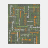 Brandon gepersonaliseerde naam groene oranje deken (Voorkant)