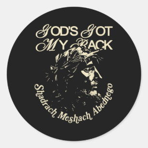 Brandon Gods Got My Back Lake Praise Jesus Merch Ronde Sticker