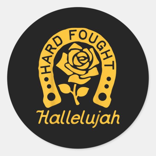 Brandon Hard Fought Hallelujah Prijs Jezus Lake M Ronde Sticker (Voorkant)