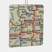 Brandon Manitoba  kaart Keramisch Ornament (Rechts)