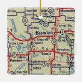 Brandon Manitoba  kaart Keramisch Ornament (Achterkant)