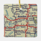 Brandon Manitoba  kaart Keramisch Ornament (Voorkant)