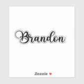 Brandon Naam - Handgeschreven kalligrafie Sticker (Vel)