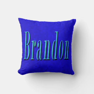 Brandon Name Blue Logo, op Blue Mosaic Kussen