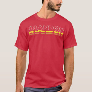 Brandon voornaam grappige vintage zonsondergang Br T-shirt
