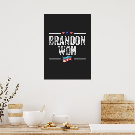 brandon won , brandon won grappig , brandon won am poster (Keuken)