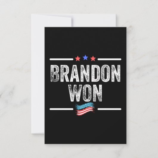 brandon won, brandon won grappig, brandon won amer notitiekaartje (Voorkant)