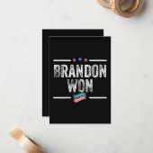 brandon won, brandon won grappig, brandon won amer notitiekaartje (Voorkant / Achterkant in situ)