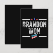 brandon won, brandon won grappig, brandon won amer notitiekaartje (Voorkant / Achterkant)
