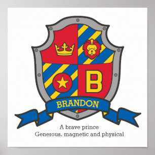 Brandonjongens: naam heraldry shield letter B Poster
