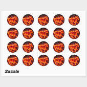 brandpaard ronde sticker (Vel)