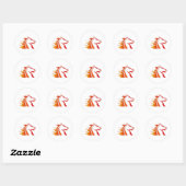 Brandpaard Ronde Sticker (Vel)
