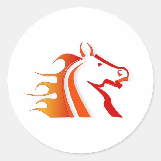Brandpaard Ronde Sticker (Voorkant)