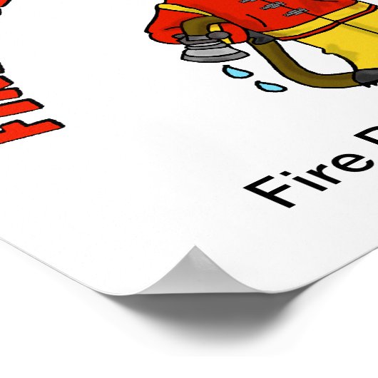 Brandpreventie Cartoon Vuurman Poster (Hoek)