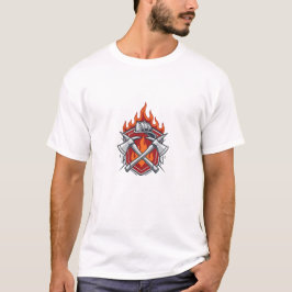 Brandshirt met vuurweerderembleem t-shirt