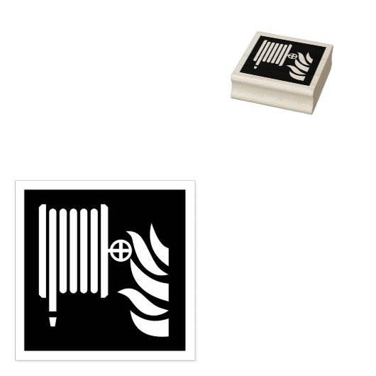 Brandslanghaspel veiligheidsbord rubberstempel (Gestempeld)