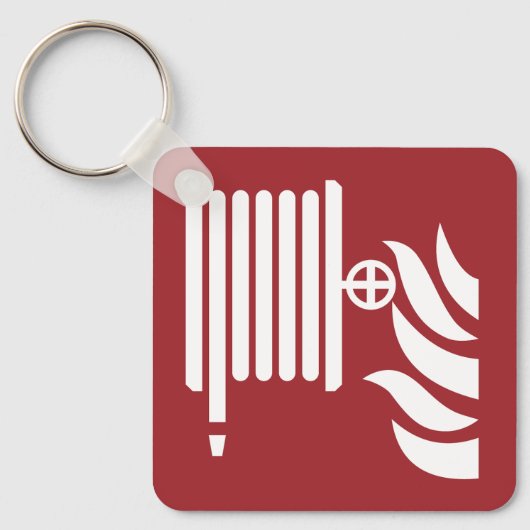 Brandslanghaspel veiligheidsbord sleutelhanger (Voorkant)