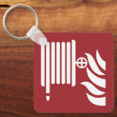 Brandslanghaspel veiligheidsbord sleutelhanger (Voorkant)