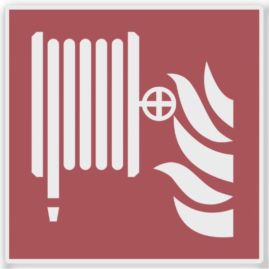 Brandslanghaspel veiligheidsbord sticker (Voorkant)