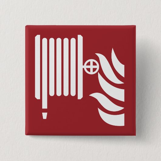 Brandslanghaspel veiligheidsbord vierkante button 5,1 cm (Voorkant)