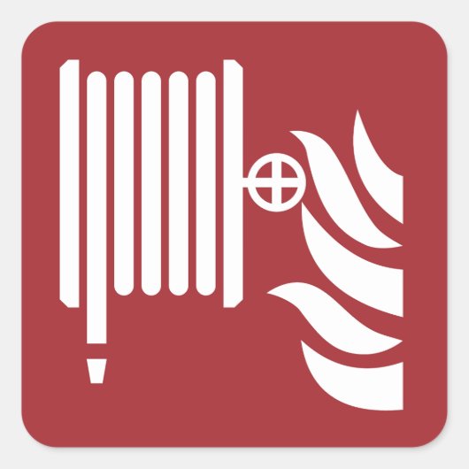 Brandslanghaspel veiligheidsbord vierkante sticker (Voorkant)