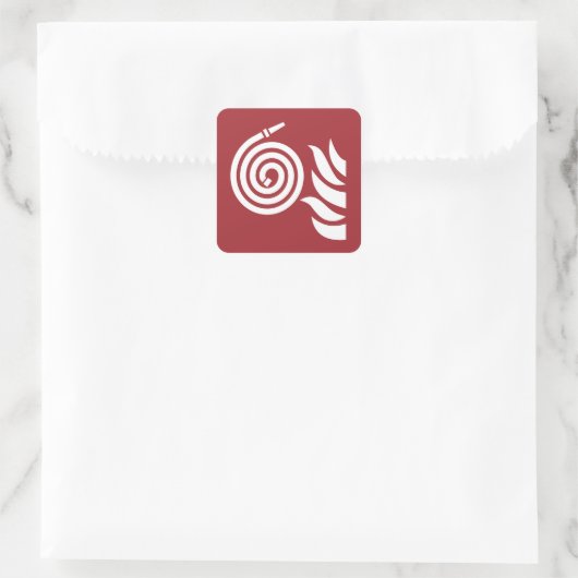 brandslangveiligheidsteken vierkante sticker (Tas)