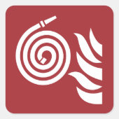 brandslangveiligheidsteken vierkante sticker (Voorkant)
